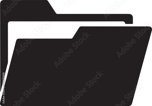 File folder flat silhouette icon
