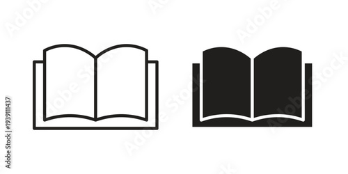 Book open icon symbol set. Icon design vectors