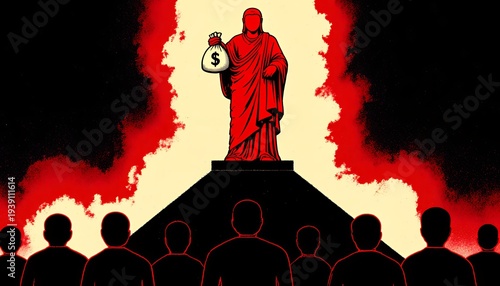 Symbolic Representation of False Idols and Materialism in Society