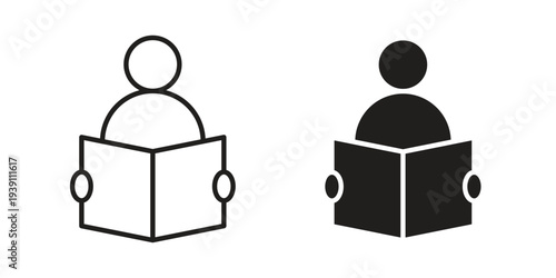 Book open reader icon symbol set. Icon design vectors