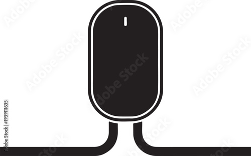 Studio microphone flat silhouette icon
