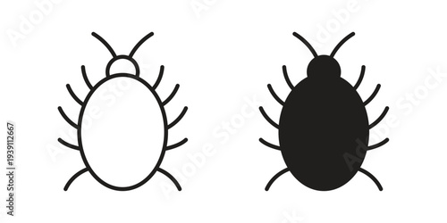 Bug icon symbol set. Icon design vectors