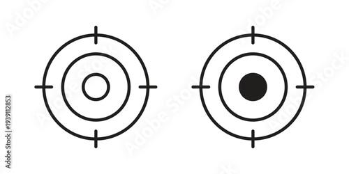 Bullseye pointer icon symbol set. Icon design vectors
