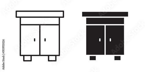Cabinet icon symbol set. Icon design vectors