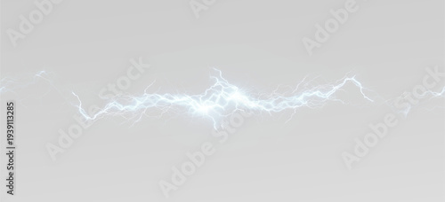 Cuadro en lienzo blue lightning bolt with intense electric spark and energy discharge