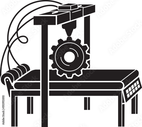 Industrial 3d printer icon