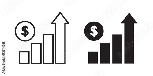 Chat arrow grow icon symbol set. Icon design vectors