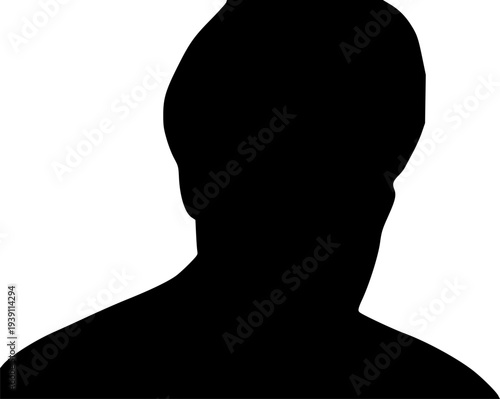 Professional silhouette of a Middle Eastern man wearing a traditional turban, upper body profile, isolated vector illustration for cultural diversity and ethnic identity.