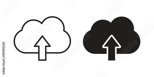 Cloud upload icon symbol set. Icon design vectors