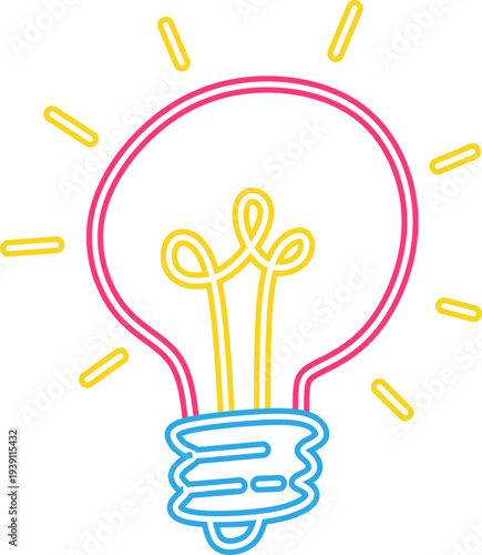 Neon Doodle Kids Drawing 