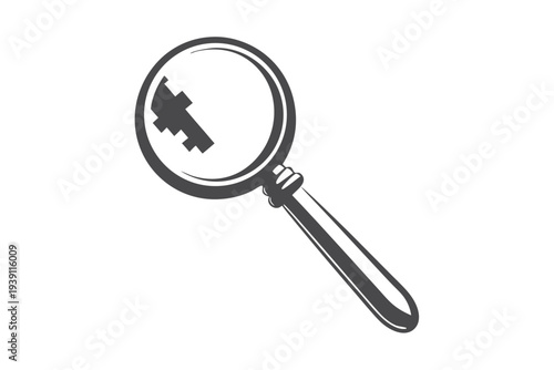 8-Bit Style Optical Lens Icon for Magnification and Detailed View Pixel Art