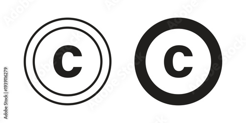 Copyright icon symbol set. Icon design vectors