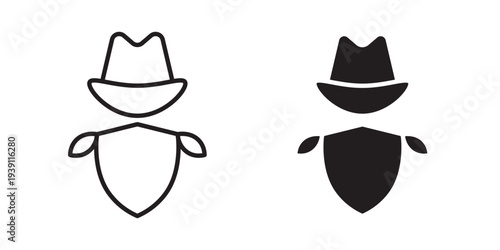 Cowboy icon symbol set. Icon design vectors