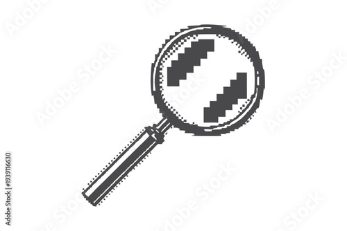 Essential Web Search Magnifying Glass Pixel Icon for Minimalist Graphics