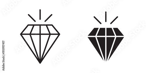 Diamond icon symbol set. Icon design vectors