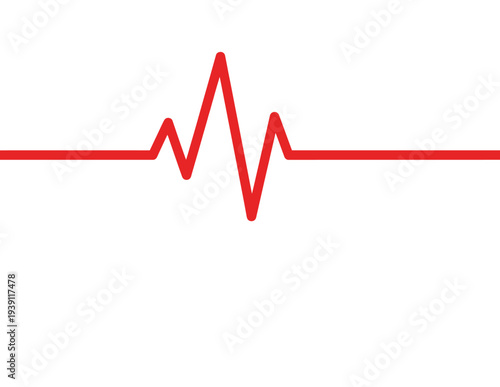 Red heartbeat line on a white background.