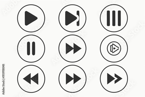 Media control buttons for playback and navigation