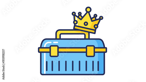 Crown on a Suitcase or Trunk.