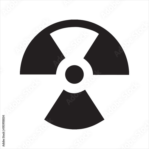 Simple flat radiation hazard symbol illustration