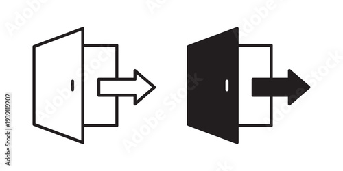 Exit icon symbol set. Icon design vectors