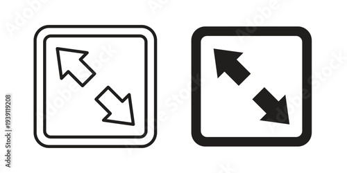 Expand icon symbol set. Icon design vectors
