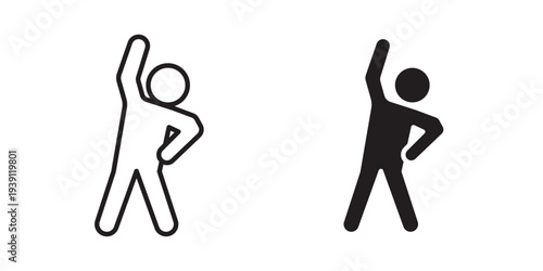 Fitness exercise icon symbol set. Icon design vectors