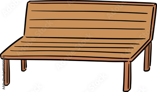 Hand drawn illustration of bench