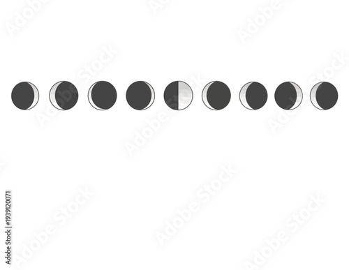 Phases of the Moon: A Celestial Cycle Illustration.