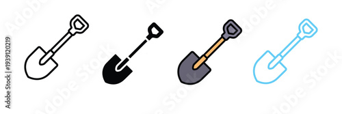 Shovel Icon for Gardening, Construction, and Digging Equipment. Vector Illustration.