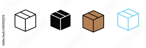 Cardboard Delivery Box Icon for Logistics, Shipping, and E-commerce Packaging. Vector Illustration.