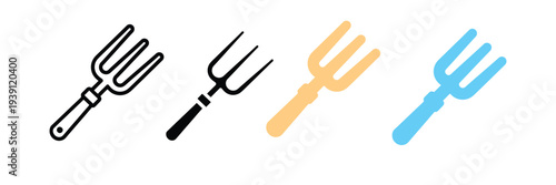 Garden Fork Icon for Gardening, Farming, and Agriculture Tools. Vector Illustration.