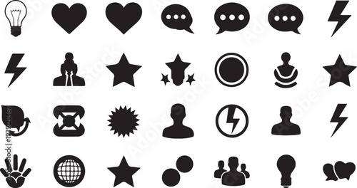 Set of 25 social media icons vector