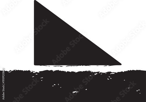 Abstract geometric vector silhouette with grunge line art below illustration