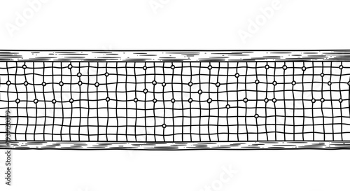 Vintage engraving volleyball net sports equipment illustration hand drawn athletic woodcut style
