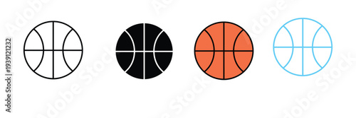 Basketball Ball Icon for Sports, Games, and Athletic Activities. Vector Illustration.