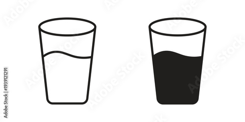 Glass Water icon symbol set. Icon design vectors