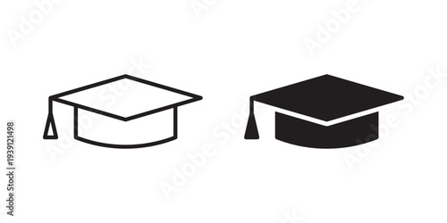 Graduation cap icon symbol set. Icon design vectors