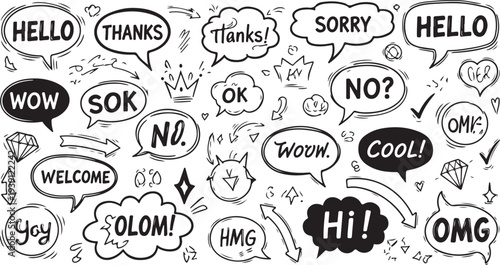 Speech Bubbles, Chat Icons, Conversation Vector Graphics