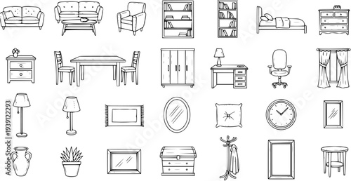 Hand-drawn Furniture Set: Sketchy Home Decor Icons
