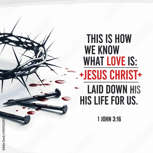 Christianity symbolism crown of thorns with bible verse