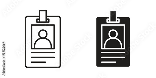 ID badge icon symbol set. Icon design vectors
