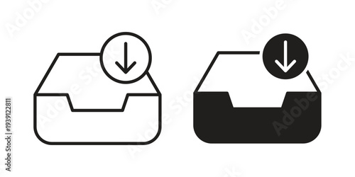 Inbox icon symbol set. Icon design vectors
