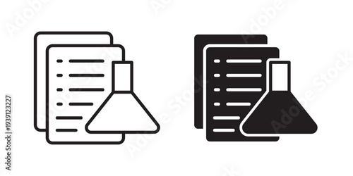 Lab report icon symbol set. Icon design vectors