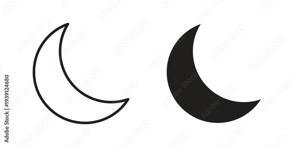 Fototapeta premium Moon icon symbol set. Icon design vectors