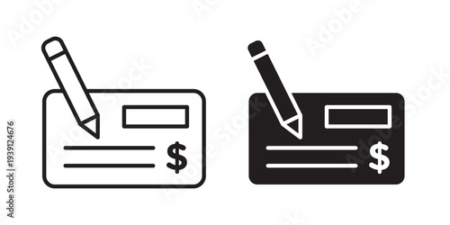 Money check icon symbol set. Icon design vectors