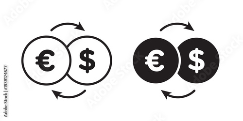 Money exchange icon symbol set. Icon design vectors