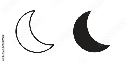 Moon icon symbol set. Icon design vectors