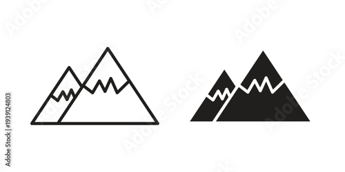 Mountains icon symbol set. Icon design vectors
