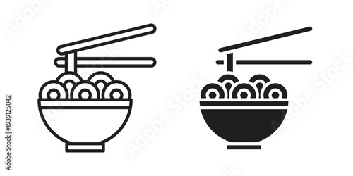 Noodles icon symbol set. Icon design vectors