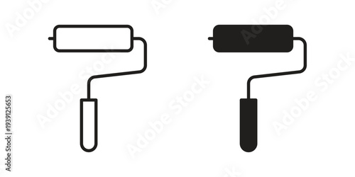 Paint roller icon symbol set. Icon design vectors